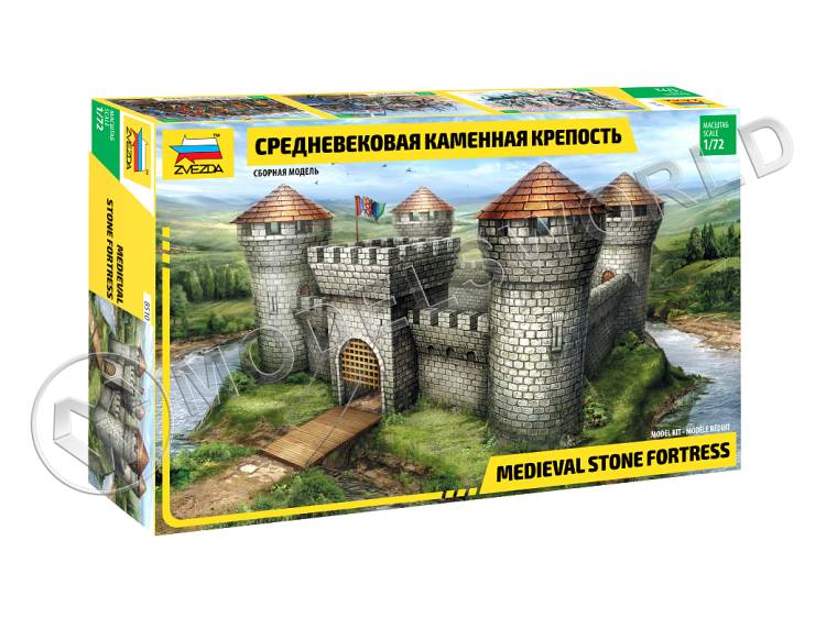 Склеиваемая пластиковая модель Средневековая каменная крепость. Масштаб 1:72 - фото 1