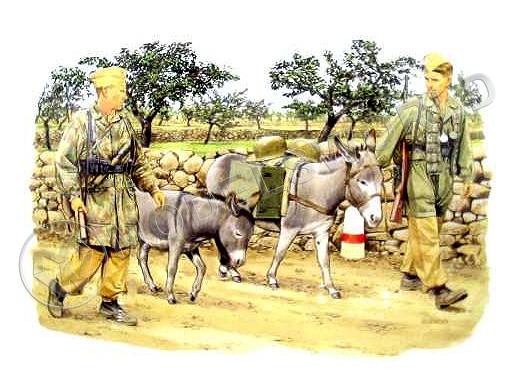 Фигуры солдат Немецкие десантники с ослами. Масштаб 1:35 - фото 1