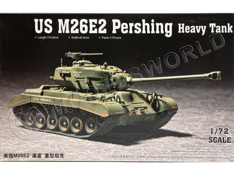 Склеиваемая пластиковая модель Американский танк M26E2 Pershing. Масштаб 1:72 - фото 1
